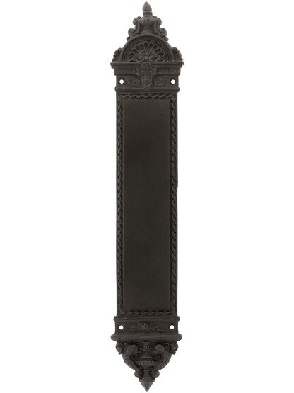 16 1/4 inch Blois Pattern Push Plate In Oil Rubbed Bronze.